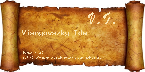 Visnyovszky Ida névjegykártya
